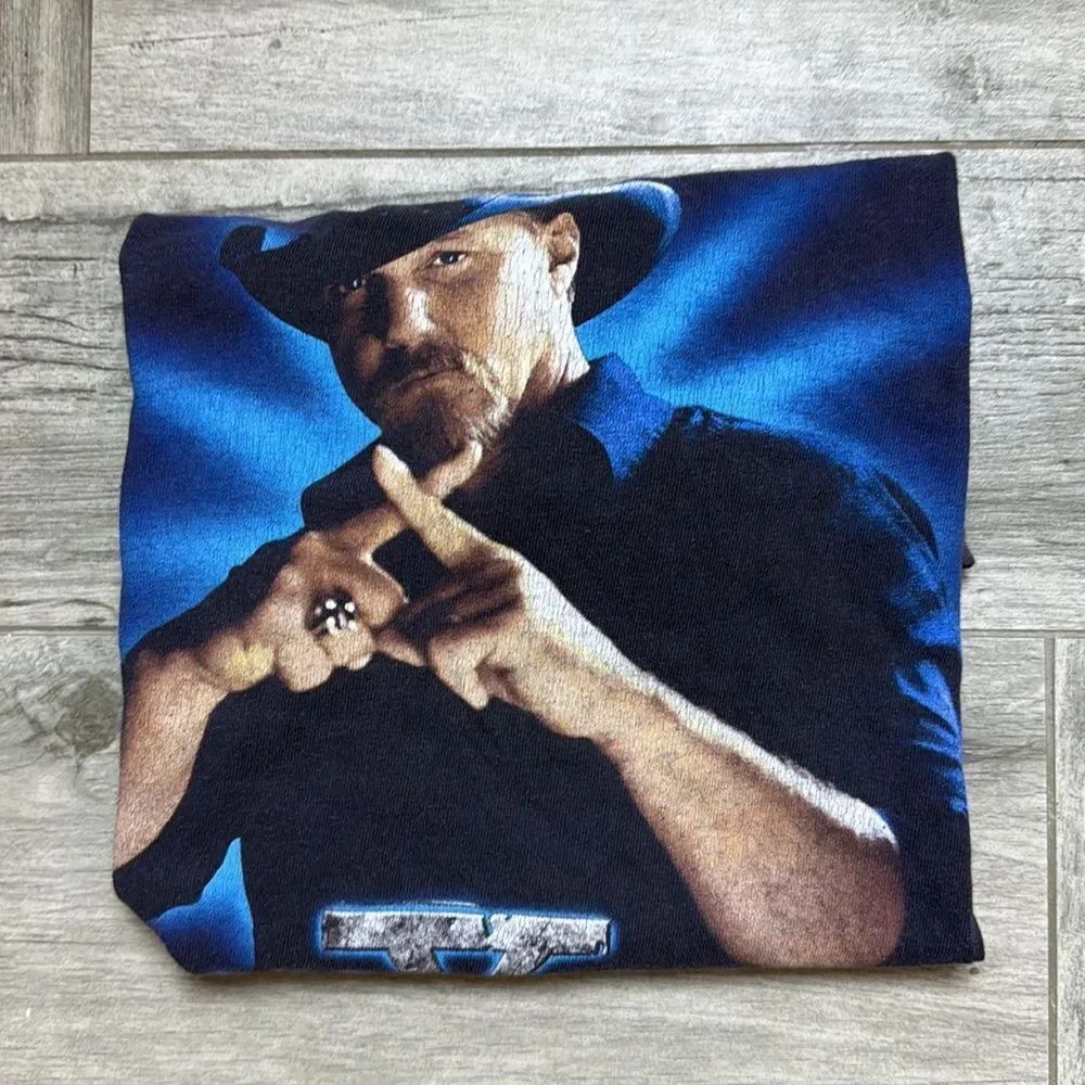 Anvil Mens Trace Adkins 10th Anniversary 2000 Vintage Tour T-Shirt Blue Medium